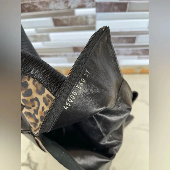 Alberto Zago Leather & Cheetah Print Booties 37 - Picture 8 of 8